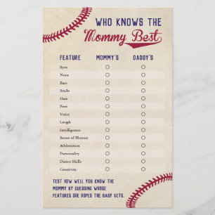Baseball Themed, die Mommy Best Duwer Game kennen Flyer
