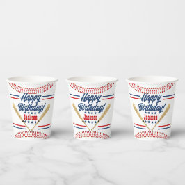 Baseball Themed Personalisiert Birthday Paper Cup Pappbecher