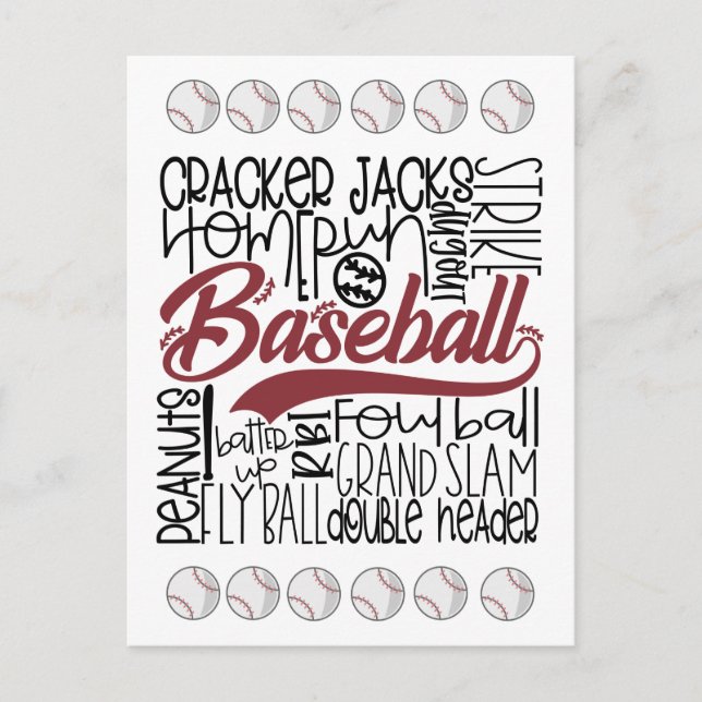 Baseball Themed Postkarte (Vorderseite)