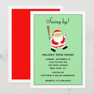 Baseball Themed Weihnachtsfeier Einladung