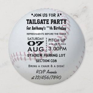 Baseball-Themenparty Einladung
