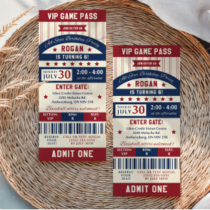 Baseball Ticket Geburtstagsparty Einladung