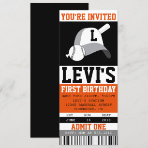 BASEBALL-TICKET-INVITATION EINLADUNG