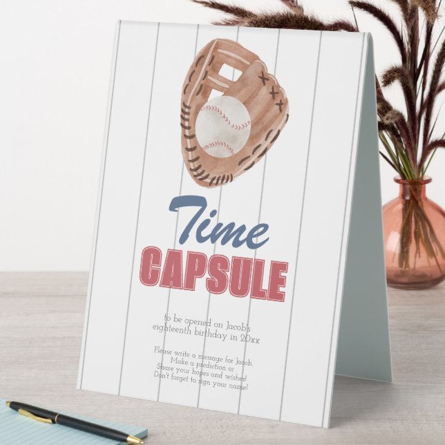 Baseball Time Capsule Sign Tischaufsteller (In Situ (Tisch))