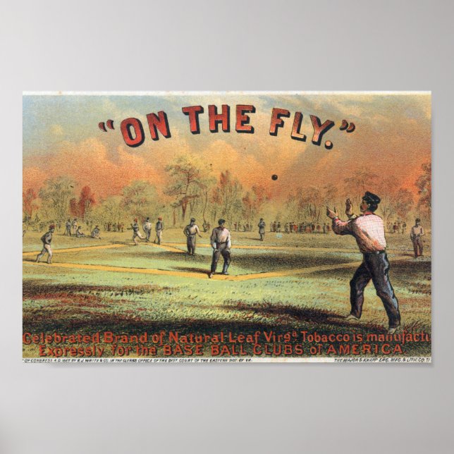 Baseball Tobacco Vintage Werbung Art Print Poster (Vorne)