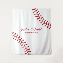 Baseball trägt Thema-Hochzeits-Hintergründe zur Wandteppich