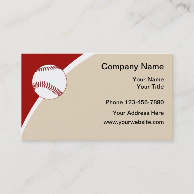 Baseball trägt Thema-übersichtliches Design zur Visitenkarte (Vorderseite)