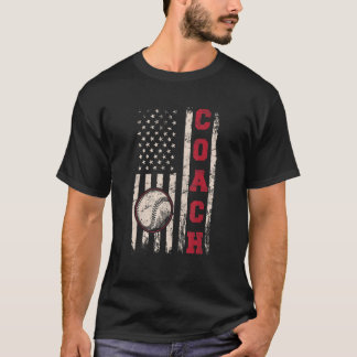 Baseball-Trainer coacht American Flag Baseball Tra T-Shirt