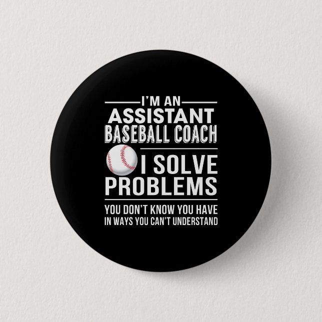 Baseball-Trainer-Löst-Problem-Design Button (Vorderseite)