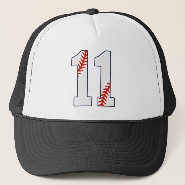 Baseball-Trikotnummer 11 Truckerkappe (Vorderseite)