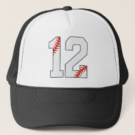 Baseball-Trikotnummer 12 Truckerkappe