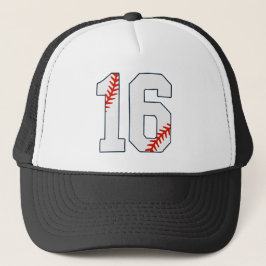 Baseball-Trikotnummer 16 Truckerkappe