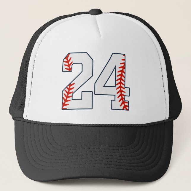 Baseball-Trikotnummer 24 Truckerkappe (Vorderseite)