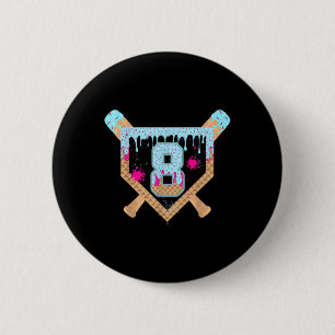 Baseball-Tropf-Eiscreme-Tropfen 8-jähriger 8. Gebu Button