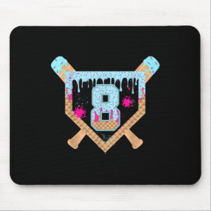Baseball-Tropf-Eiscreme-Tropfen 8-jähriger 8. Gebu Mousepad