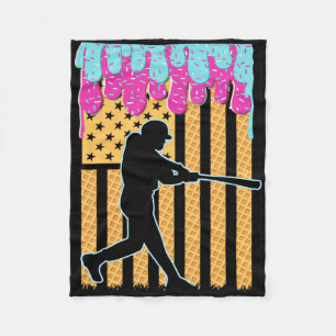 Baseball Tropfen Bat Boys Ice Creme American Flag Fleecedecke