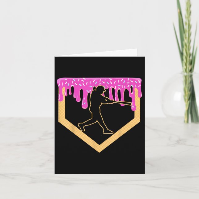 Baseball Tropfen Boy Zuhause Plate Ice Creme Jugen Karte (Vorderseite)