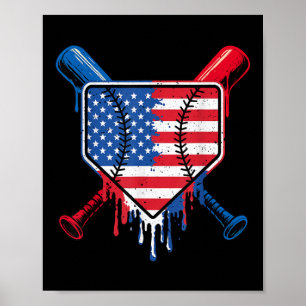 Baseball Tropfen Boys Ice Cream Patriotic American Poster