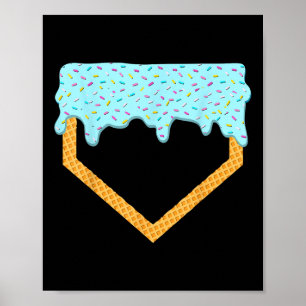 Baseball Tropfen Boys Zuhause Plättchen Eiscreme S Poster