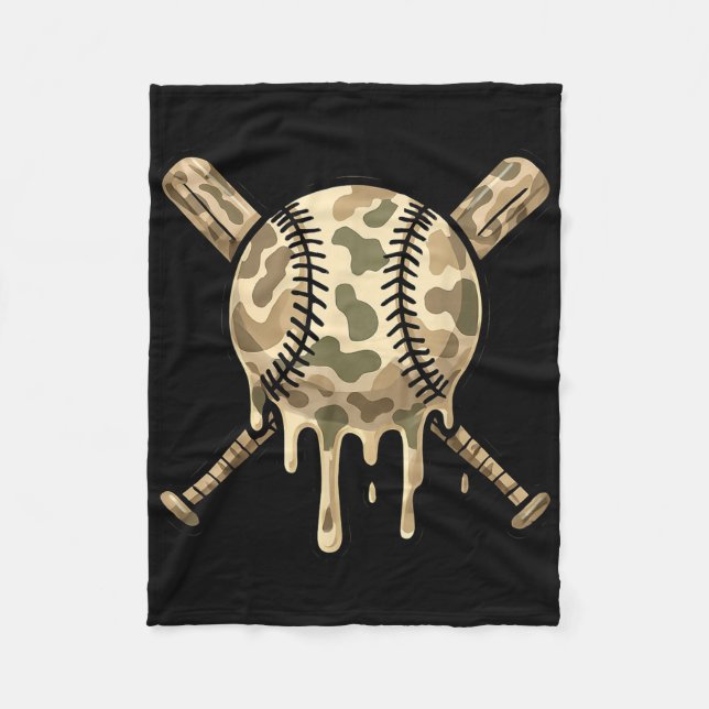 Baseball Tropfen Camouflage Baseball Bats Boys Spo Fleecedecke (Vorderseite)