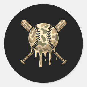 Baseball Tropfen Camouflage Baseball Bats Boys Spo Runder Aufkleber