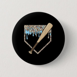 Baseball Tropfen Camouflage Baseball Zuhause Plate Button