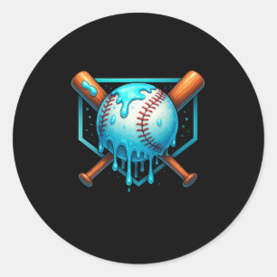 Baseball-Tropfen für Boys Ice Cream Driving Youth Runder Aufkleber