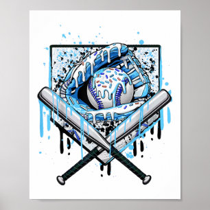 Baseball-Tropfen für Boys Ice Cream Tropfen Jugend Poster