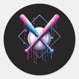 Baseball-Tropfen für Boys Ice Cream Tropfen Jugend Runder Aufkleber
