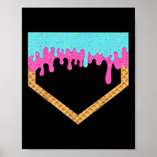 Baseball-Tropfen für Boys Ice Creme Tropfen Jugend Poster