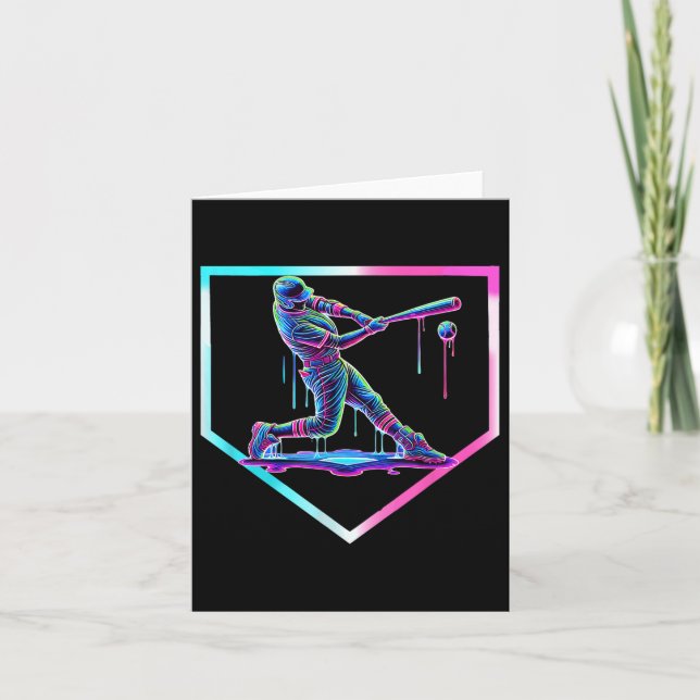 Baseball Tropfen Ice Cream Baseball Zuhause Plate  Karte (Vorderseite)