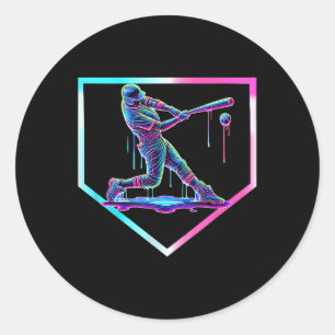 Baseball Tropfen Ice Cream Baseball Zuhause Plate  Runder Aufkleber