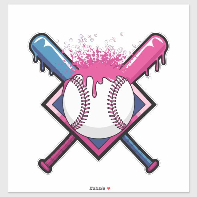 Baseball Tropfen Ice Creme Baseball Lover Aufkleber (Blatt)