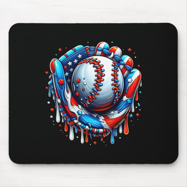 Baseball Tropfen Ice Creme Sprinkles Baseball Hand Mousepad (Vorne)