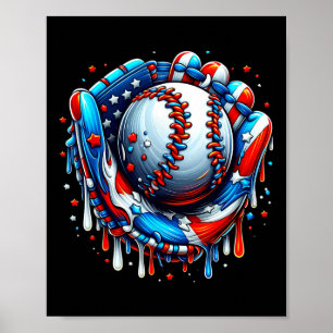 Baseball Tropfen Ice Creme Sprinkles Baseball Hand Poster