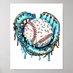 Baseball Tropfen Ice Creme Sprinkles Baseball Hand Poster