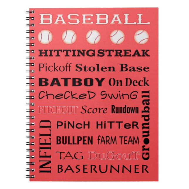 BASEBALL-Typografie Notizblock (Vorderseite)