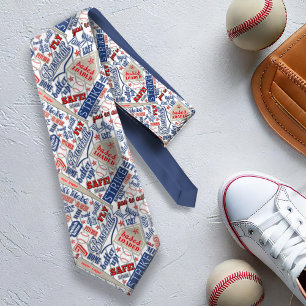 Baseball Typografie Red White Blue Stripes ID770 Krawatte