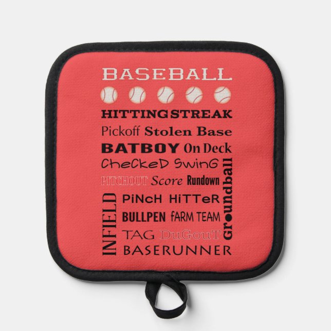 BASEBALL-Typografie Topflappen (Vorderseite)