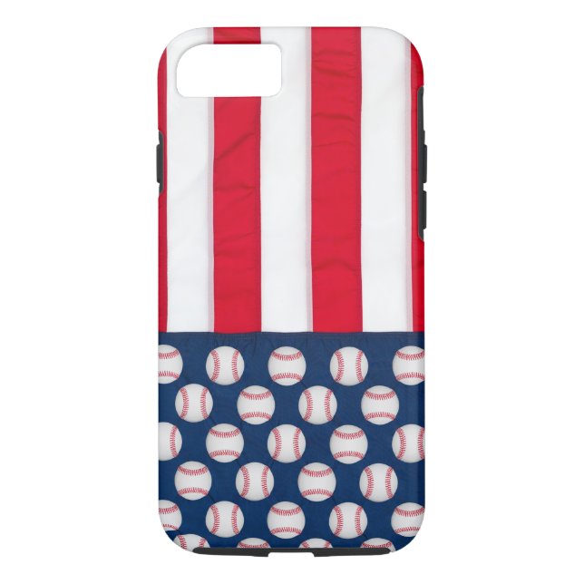 Baseball- u. Flaggetelefonkasten Case-Mate iPhone Hülle (Rückseite)