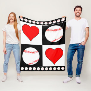 Baseball u. Herz-reizende Fleece-Decke für Fans Fleecedecke