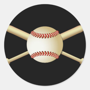 BASEBALL U. SCHLÄGER RUNDER AUFKLEBER