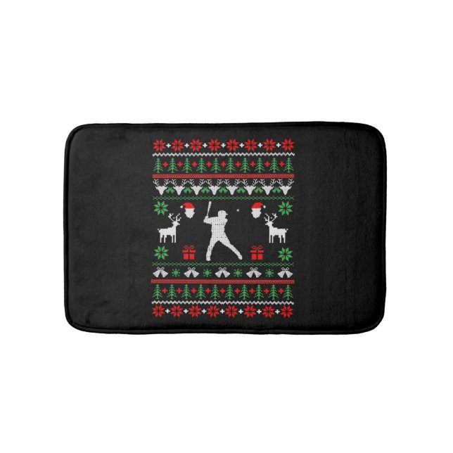 Baseball Ugly Christmas Sweater Badematte (Vorderseite)