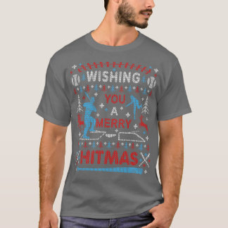 Baseball Ugly Weihnachts Sweater Party Merry Hitma T-Shirt