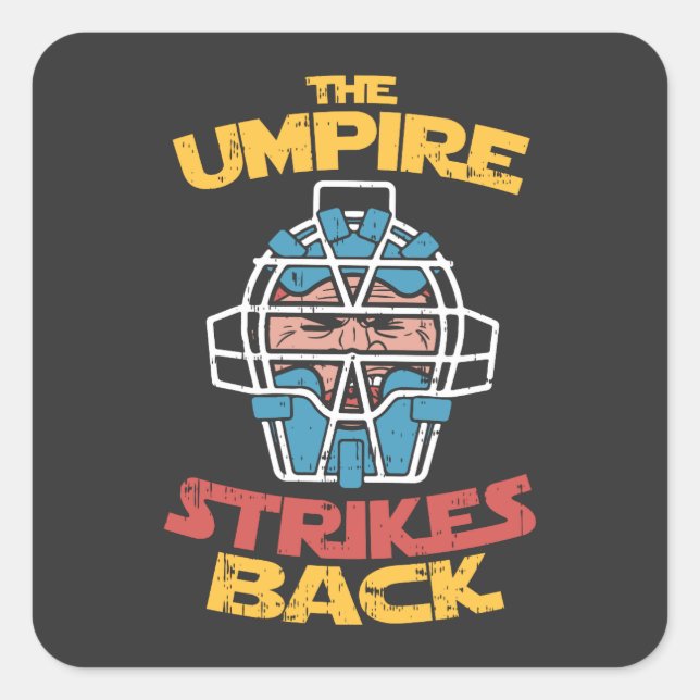 Baseball Umpire Quadratischer Aufkleber (Vorderseite)
