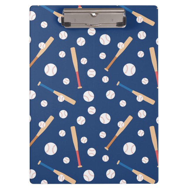 Baseball und Bat Sports Pattern School Klemmbrett (Vorderseite)