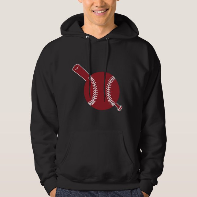 Baseball- und Bat-Symbol Hoodie (Vorderseite)