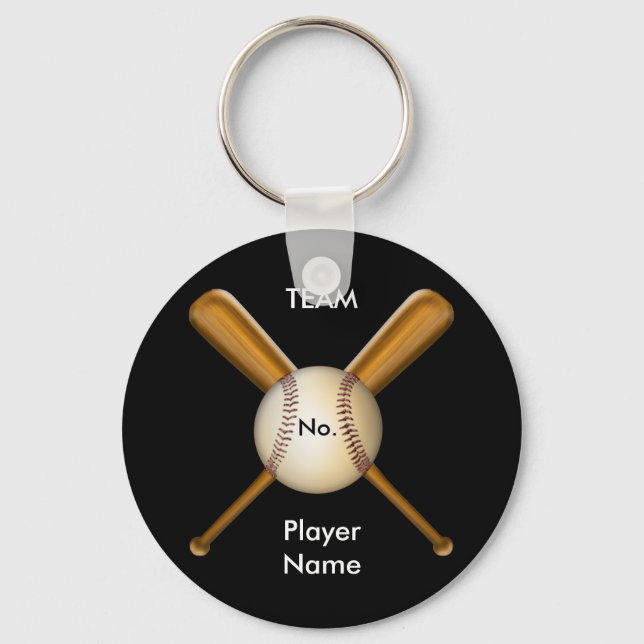 Baseball- und Crossed Bats individuell anpassbar Schlüsselanhänger (Vorderseite)