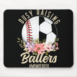 Baseball- und Fußballmutter von beiden, beschäftig Mousepad