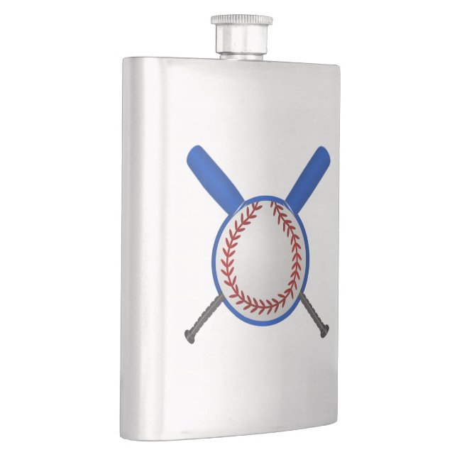 Baseball und gekreuzte Schläger Flachmann (Rechts)
